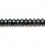 Hematite faceted flatened round beads on thread 2x4mm x 40cm 