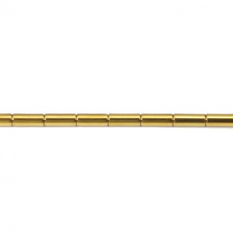 Hematite golden tube 3x9mm x 40cm