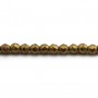Hematita oro mate facetada redonda 3mm x 40cm