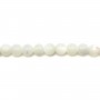 White mother-of-pearl round beads on thread 3mm x 40cm