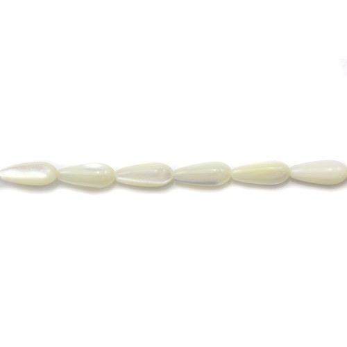 Goccia di madreperla bianca 4,5x12 mm x 6 pezzi
