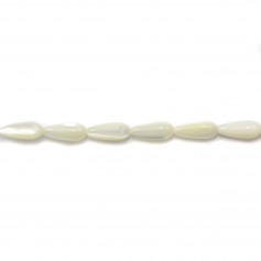 Goccia di madreperla bianca 4,5x12 mm x 6 pezzi