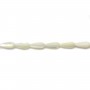 White mother-of-pearl drop beads on thread 4.5x12mm x 40cm