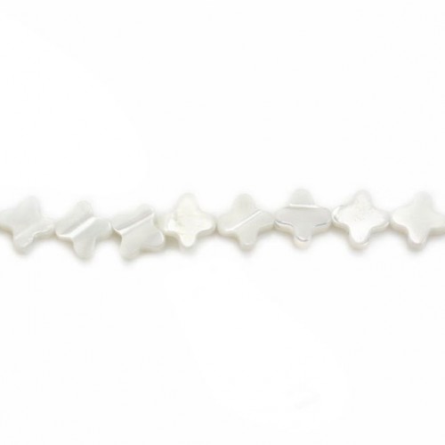 White mother-of-pearl clover 6mm x 2pcs