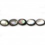 Gray mother-of-pearl bulged oval beads on thread 15x20mm x 40cm