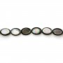 Gray mother-of-pearl bulged oval beads 10x14mm x 4 pcs