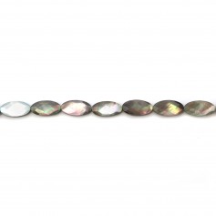 Mother of pearl oval faceted 8x16mm x 4 pcs