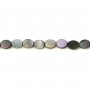 Gray mother-of-pearl oval beads on thread 8x10mm x 40cm