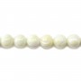 White mother-of-pearl round beads 12mm x 2pcs 