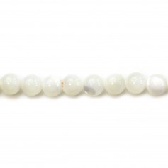 White mother of pearl ball 6mm x 20 pcs