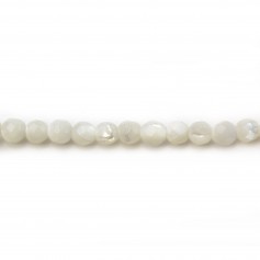Nacre blanche en perles rondes facettées 3mm x 30 pcs