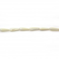 White mother of pearl drop 6x20mm x 4 pcs