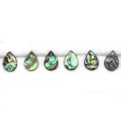 Abalone mother-of-pearl flat drop beads 13x18mm x 1pc