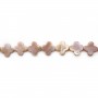 Pink mother-of-pearl clover shape bead strand 13mm x 40cm