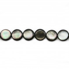 Grey mother-of-pearl in curved circles bead strand 10mm x 40cm