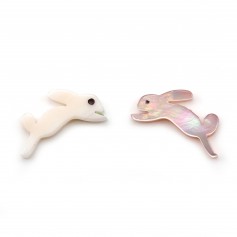 Pink mother of pearl rabbit 8x15mm