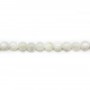 White mother-of-pearl round beads on thread 4mm x 40cm 