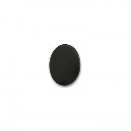 Cabochon Onyx noir, ovale plat 6x8mm x 2pcs