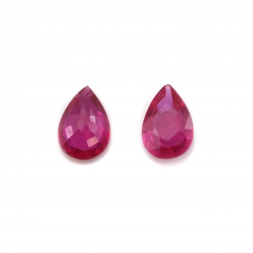 Crimp ruby, pear size 4x6mm x 1pc