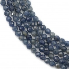 Zaffiro blu, rotondo sfaccettato, misura 3 mm x 39 cm