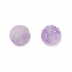 Clear amethyst sculpted round 6mm x 6pcs