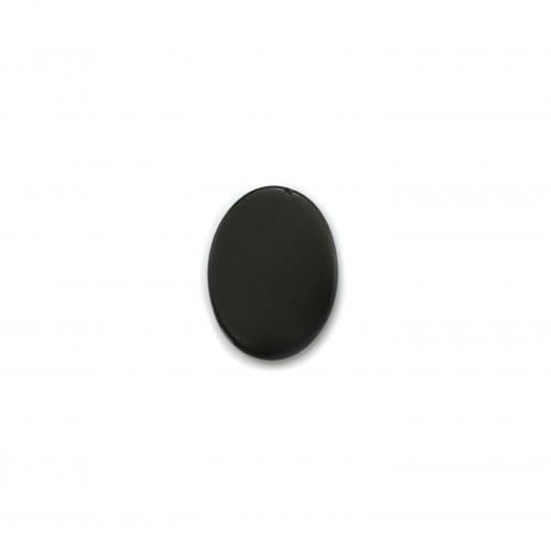 Cabochon Onyx noir ovale plat 10x14mm x 2pcs
