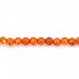 Oxyde de zirconium orange rond facetté 2mm x 37.5cm