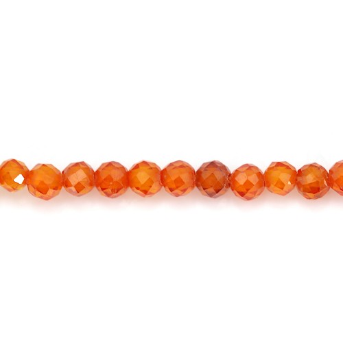 Ossido di zirconio arancione rotondo sfaccettato 2 mm x 38 cm