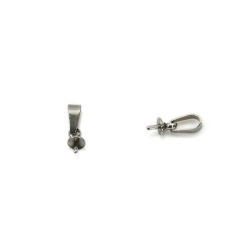 Pin bead cap for half-drilled 4mm stainless steel x 4pcs