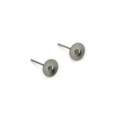 Stud Earrings 6mm stainless steel disc 304 x 20pcs