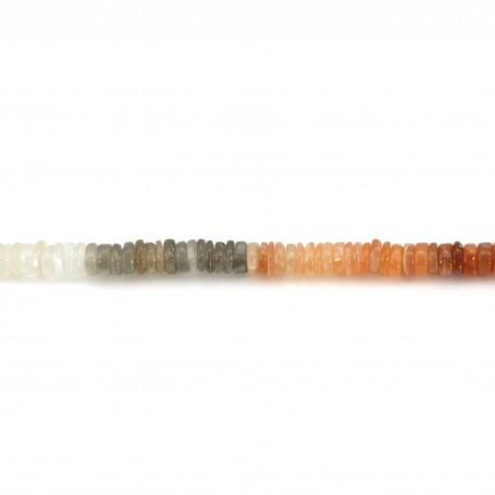 Hishi redondo de pedra lunar multicolorida 5-6mm x 41cm
