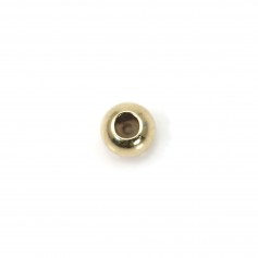 Perlina stopper 3 mm riempita d'oro x 2 pezzi