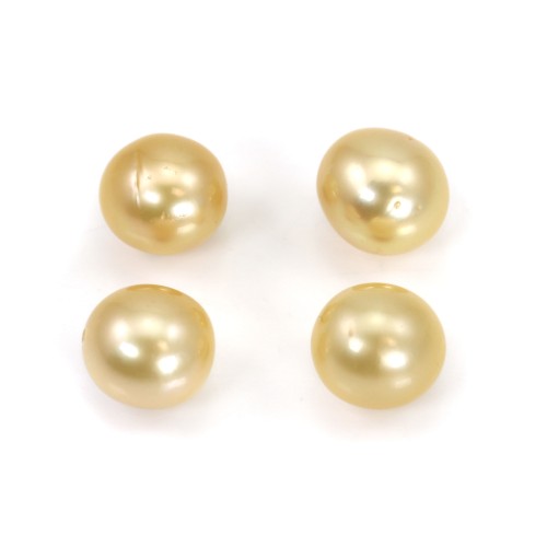 South Sea pearl, champagne, olive, 10-11mm x 1pc