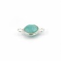 Faceted round Amazonite set in silver 2 rings, 9mm x 1pc
