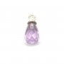 Pendant half-drilled in clear amethyste 9x12mm x 1pc
