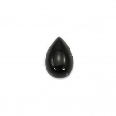 Cabochon Agate noire, en forme de goutte 6x9mm x 4pcs