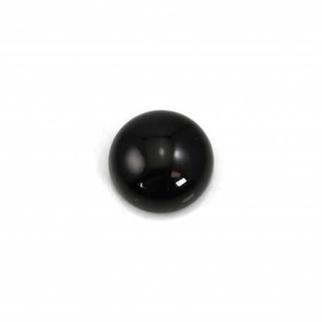 Onyx cabochon, in round shape, in black color, 3mm x 4pcs