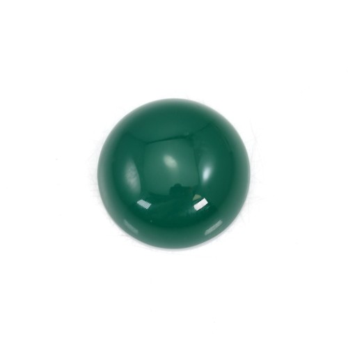 Cabochon green agate round 10mm x 2pcs