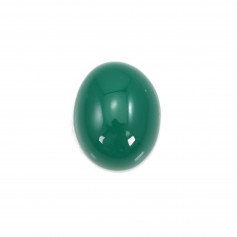 Green agate cabochon, oval 8x10mm x 2pcs