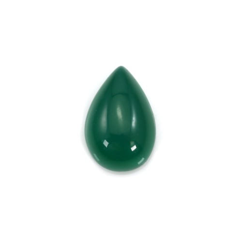 Cabochon green agate oval 10x14mm x 2pcs