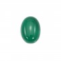 Cabochon green agate oval 18x25mm x 1pc