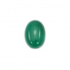 Cabochon green agate oval 13x18mm x 1pc