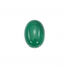 Cabochon agate vert ovale 10x14mm x 2pcs