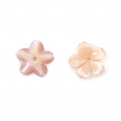 Pink mother of pearl flower 5 petals 8mm x 1pc