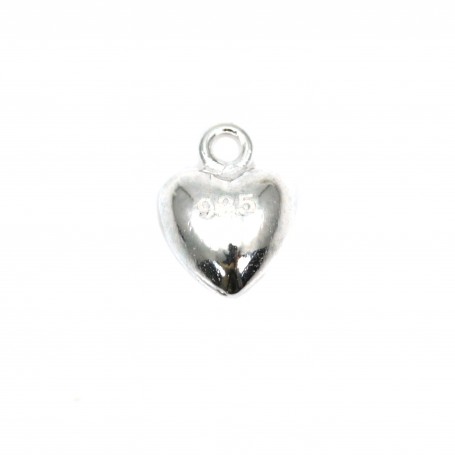 Bracelet charm silver heart 925 5x8mm x 2pcs