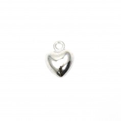 Charm a cuore in argento 925 5x7 mm x 2 pezzi