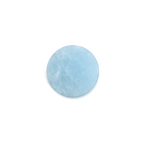 Cabochon aquamarine, forma redonda plana, 12mm x 1pc