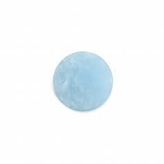 Cabochon aquamarine, forma redonda plana, 12mm x 1pc