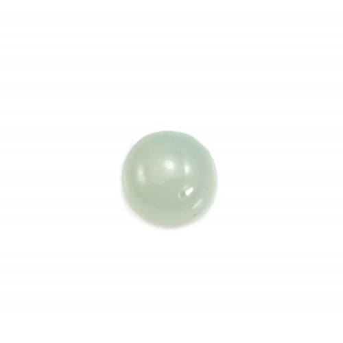 Blue cabochon of amazonite, in round shape, 4mm x 4pcs