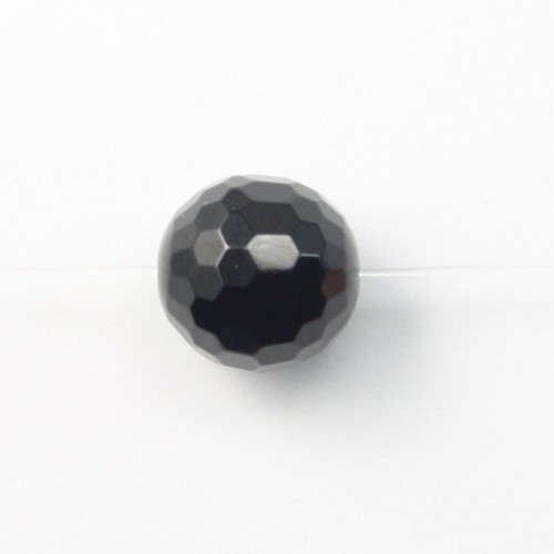 Schwarzer Achat Rund Facette 18mm x 1 Perlen